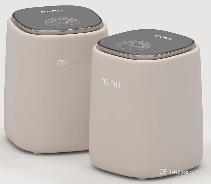 Two Minu Brand Beige Small Daily Electrical Appliances For Home Use 3d model 