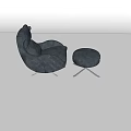 Modern Single Leather Armchair With Matching Ottoman For Comfortable Living Room Interior