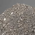 Gray Gravel Pile Featuring Coarse Stones Small White Pebbles And Loose Texture