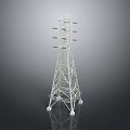 Road Infrastructure Electricity Pylon Metal Structure With Support Arms And Base Design