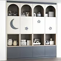 Cute Kids Room Decorative Cabinet With Moon Star Decorations And Small Ornaments