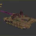 3D Rendered Military Brown Tank With Cannon Turret Detailed Tracks And Armor