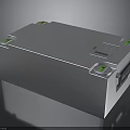 White Square Shaped Battery Unit With Green Buttons And Label