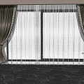Elegant White Sheer Curtains With Dark Outer Panels And Decorative Tiebacks For Window