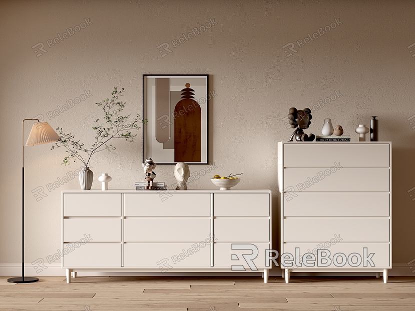 Entrance Cabinet Shoe Cabinet Sideboard Wall Decorative Pendant Ornaments Bucket Cabinet Cream Decorative Cabinet Low Cabinet Sideboard model