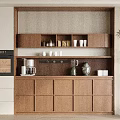 Modern Wooden Wine Cabinet Interior Design With Glass Doors And Display Shelves