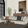 White Sectional Sofa In Bright Living Room With Throw Pillows Coffee Table And Green Plant