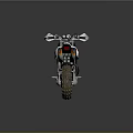 Modern Off Road Motorcycle With White Silver Body Black Seat And Muddy Tires