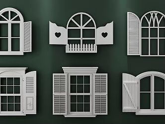 Mediterranean Shutters Window 3d model