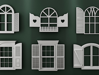 Mediterranean Shutters Window 3d model