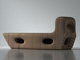 Special-shaped solid wood sofa bench sliced furniture 3d model