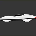 Futuristic White Car With Sleek Body Smooth Surface And Red Taillights