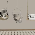 Three Stylish Hanging Chairs With Cushions Fringe And Beige Design In Cozy Indoor Space