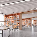 modern library 3d model
