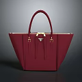 Burgundy Leather Tote Bag With Structured Design And Gold Hardware Fashion Accessory