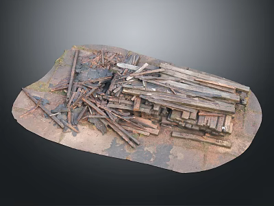 Raw Wood Planks And Stone Chips With Rustic Textures Piled For Artisan Projects 3d model