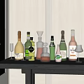 Red Wine and Foreign Wine Combination Other Kitchen Supplies Drinks Red Wine and Foreign Wine Drinks 3d model