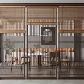 New Chinese-style roller shutter roller shutter partition 3d model