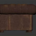 Classic Brown Leather Armchair Furniture With Tufted Upholstery And Brass Studs