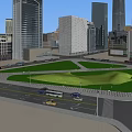 Aerial Planning of Modern Urban Landscape With High Rise Buildings Green Spaces and Road Layouts