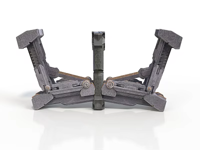 Industrial Metal Mechanical Equipment With Symmetrical Support Structure And Complex Joints 3d model