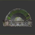 Ancient Roman Amphitheater Model With Stone Structure And Green Seating Area 3d model