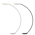 Modern Curved Floor Lamps in Black and Silver for Interior Lighting