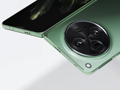 Green Foldable Smartphone Featuring Sleek Body And Multi Camera Module 3d model