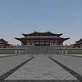 Ancient Chinese Architecture With Classic Eaves Stone Steps And Symmetric Courtyard