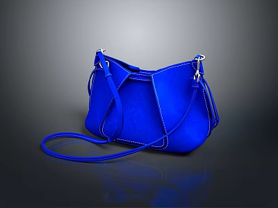 Sleek Blue Handbag With Stylish Design Adjustable Shoulder Strap And Metallic Hardware 3d model