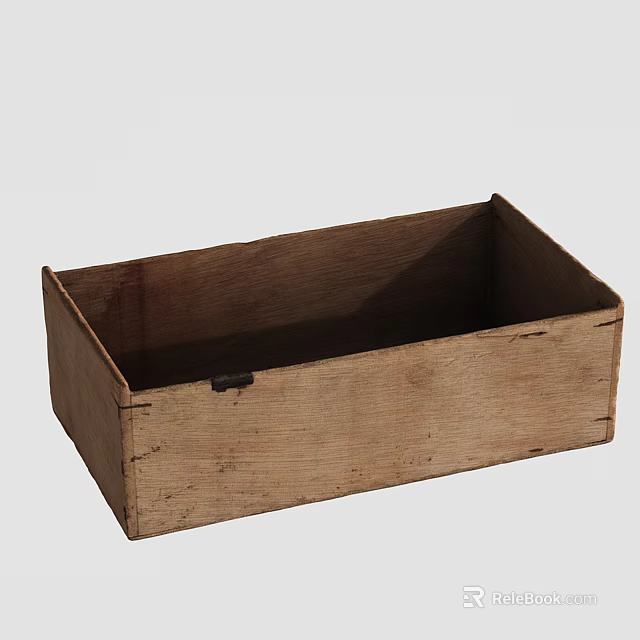 Practical Vintage Wooden Storage Box With Small Lock For Home Daily Necessities 3d model 