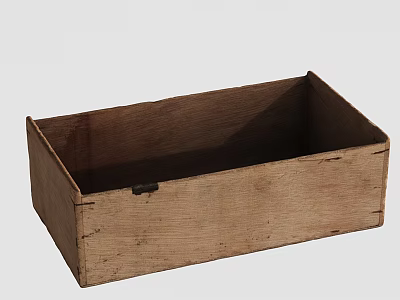 Practical Vintage Wooden Storage Box With Small Lock For Home Daily Necessities 3d model