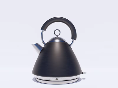 Modern Electric Kettle with Black Stainless Steel Ergonomic Handle and Silver Base Kitchen Use 3d model