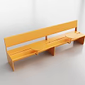Modern Orange Outdoor Sofa With Long Structure And Small Round Tables 3d model