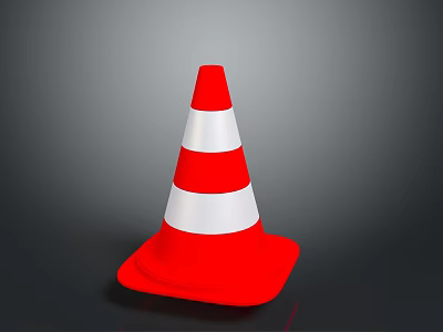 Reflective Red And White Striped Traffic Cone For Road Safety Equipment 3d model