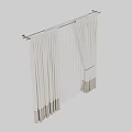 Beige Curtains With Sheer Panels Framing Glass Door And Floor Reflection