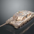 Military Tank With Camouflage Paint Equipped Gun Barrel Antennas And Tracked Chassis Design