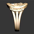 Elegant Gold Ring With Intricate Filigree Design And Red Gemstone Centerpiece
