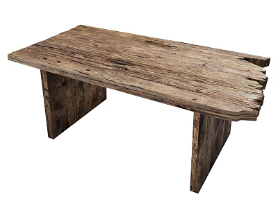 Rustic Wooden Tea Table With Natural Wood Grain And Simple Solid Legs 3d model
