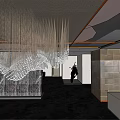 Elegant Modern Hotel Lobby Interior With Crystal Chandelier And Reception Desk