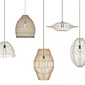Rattan chandelier combination 3d model