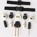 Other Plastic Components With Black And White Colors And Various Shapes