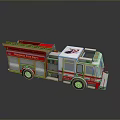 Red And Silver Fire Truck Model With Ladder Detailed Toy Design