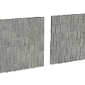 Building Exterior Wall With Gray Rectangular Stone Blocks In Modern Neat Arrangement 3d model