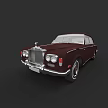 Vintage Maroon Rolls Royce Sedan With Iconic Exterior Design Elements 3d model