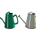 Green And White Metal Watering Cans With Stylish Design And Long Spout