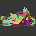 Black Cruiser Motorcycle With Modern Design And Golden Wheels Shiny Metallic Parts