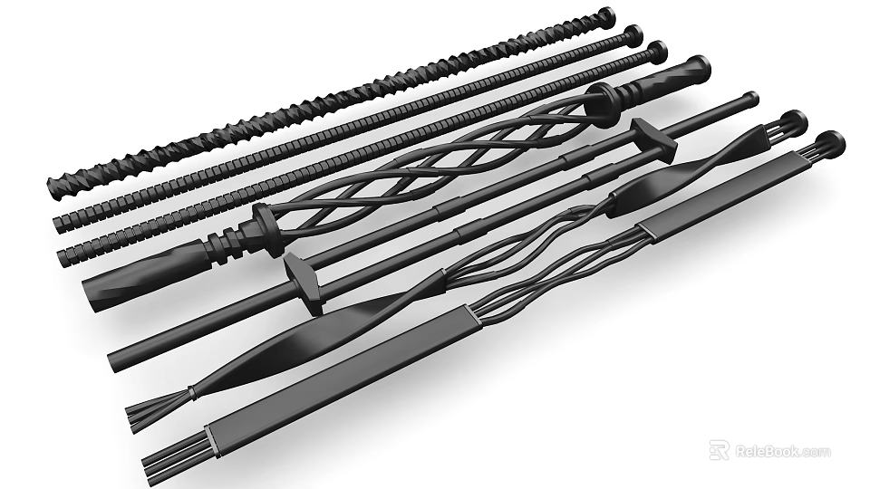 Premium Industrial Equipment Metal Rods Screws and Mixing Components for Manufacturing Machinery 3d model 