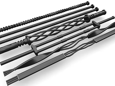 Premium Industrial Equipment Metal Rods Screws and Mixing Components for Manufacturing Machinery 3d model