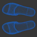 Beige Slippers With Perforated Upper Design And Dark Sole Featuring Butterfly Pattern Insole